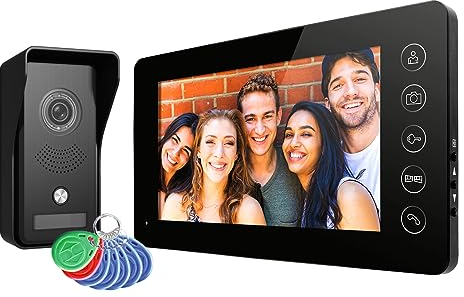 Eura VDP-76A3 Videoportero Intercomunicador de 4 Cables, Monitor a Color de 7, RFID, Almacenamiento de imágenes, 2 entradas, Negro