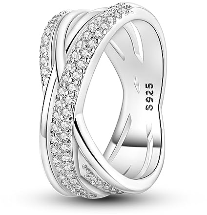 NARMO Silber Ringe 925 Sterling Ringe für Frauen Größe 60mm