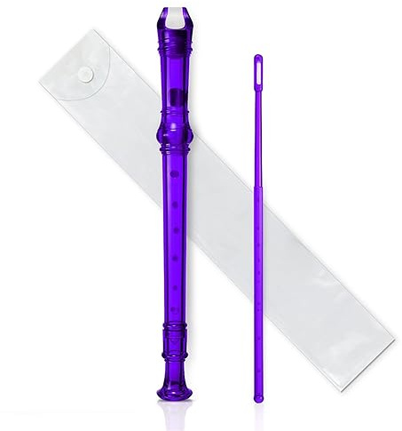 Flerfärgad 8 Hål Lång Flöjtinstrument För Musikalisk Sopran Plastblockflöjt Populär nybörjare sopran blockflöjt (Color : Purple)
