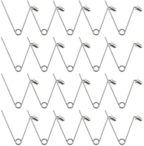 INCREWAY Zeltstangen-Clips, 20 Stück, Kajak-Paddel-Feder-Clips, Karbonstahl, Zeltstange, Druckknopf-Federklemmen für Camping, Kajak, Paddel, Zeltstange, 6 mm Knopf