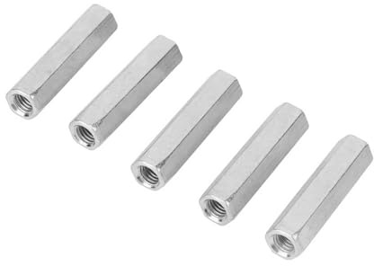 WGFOIP 5pcs M8 * 50 Long Round Coupling Nut, Hexagonal Sleeve Nut Standoff M8 Threaded Fasteners for Workshop Industrial Constructor