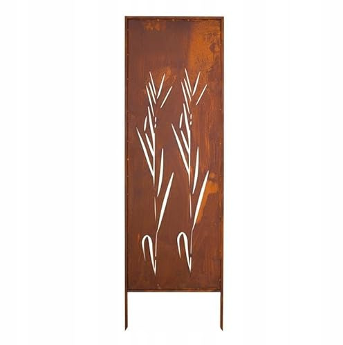 Kapaga - Sichtschutz Metall - 160x50 cm - Edelrost - Rostoptik, Patina | für Garten und Terrasse - Corten, Sichtschutzelement - Sichtschutzwand - Gartendekoration Zaun - Rost (Strauch)