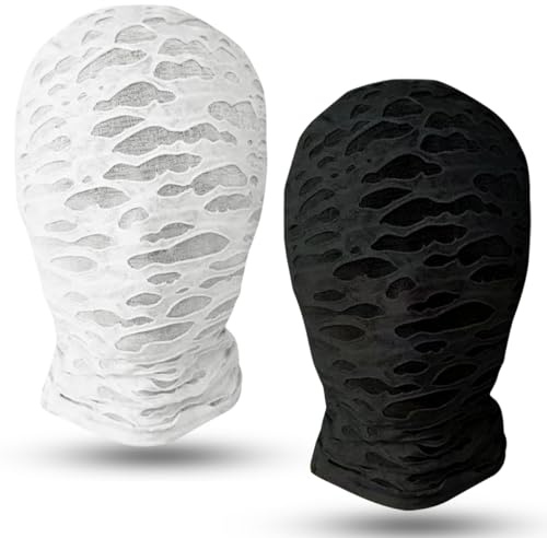 BONHHC Schwarze Maske Halloween, Vollgesichtsmaske Halloween,2 Stück Unisex Gesichtslose Maske, Spandex Vollgesichtsmaske für Karneval Cosplay Kostüm
