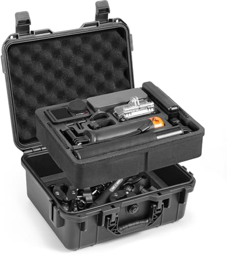 AMAZEAR Funda de Transporte Impermeable para dji Osmo Action 5 Pro/Action 4/Action 3, Estuche Doble para Action 5 Pro, Accesorios para dji Action 5 Pro/Action 4/Action 3