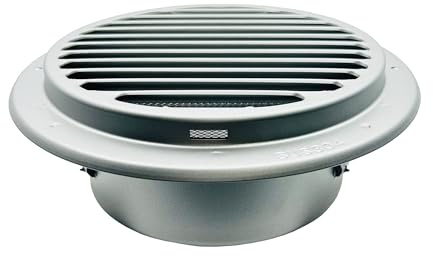 GEFONG Rejilla de Ventilación de Pared 6 Pulgadas 150 mm con Malla Antiinsectos para Secadoras Ventilaciones Baño y Techo Extractores Acero Inoxidable Gris Plata 1 Pieza