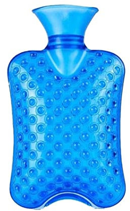 FENGJISUN Wärmflasche Wärmflasche PVC Wärmbeutel Für Erwachsene Schmerzlinderung Nacken Rücken Kopfschmerzen Periode Krämpfe Gemütliche Nächte Wärmflasche für Erwachsener(Blue)