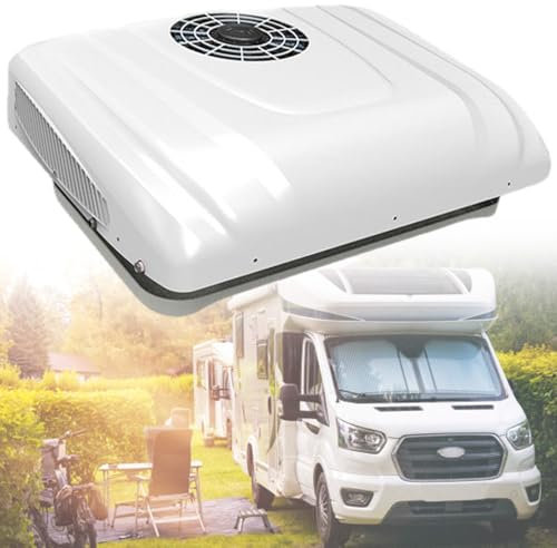 vnmudzeo UnitéS De Climatisation pour Camping-Car 12 V 24 V CC, Sortie d'air Pivotante à 360 °, Climatiseur éLectrique De Toit pour Stationnement pour Camping-Car,12V