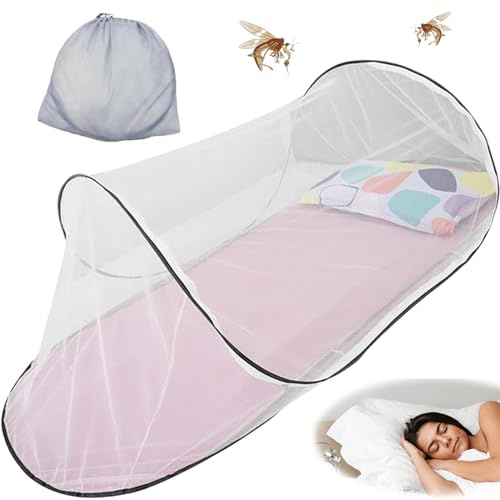 Pop Up Moskitonetz Bett, 200 x 80 x 56 cm Faltbares Moskitonetz, Faltbares für Einzelbett, für Bett, Reisen, Outdoor Campin