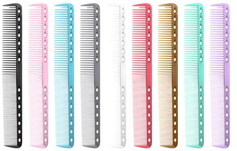 PASDUCHAS 9 PCS Carbon Hair Cutting Combs, Heat Resistant Comb Professional for Hair Stylist
