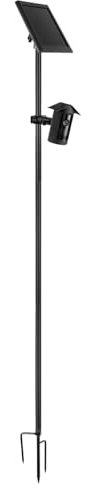 Holicfun Pfahlhalterung mit Vogelhaus-Silikonabdeckung für R-ing Outdoor-Kamera plus Kamera und Solarpanel, 121,9 cm Höhe, 360-Grad-Drehgelenk, Schwarz
