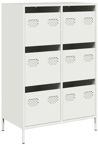 Space-Saving White Kitchen Cabinet - 68x39x101.5 cm Steel Storage Unit for Bathroom, Laundry, Office, Outdoor Use - Stylish & Functional Credenza