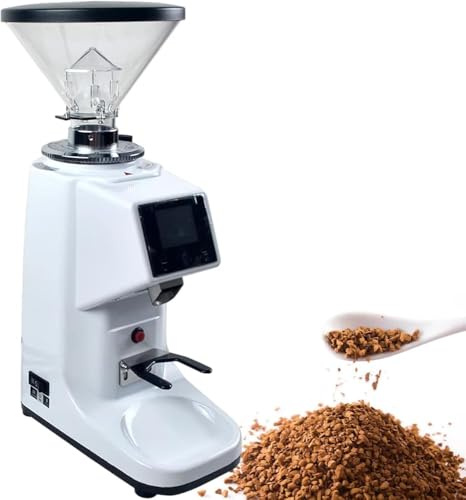 Macinacaffè Automatico per caffè, 19 Grana Personalizzabile, Macchina per Polverizzazione di Spezie Commerciale E Domestica con Display Digitale,N(Size:500ml,Color:bianco)