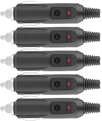 Bediffer Set 5 Pezzi di Spina Accendisigari per Auto con Connettore Fai Te 5 A e Spia Luminosa, Accessorio Maschio Ideale per Auto per Spina Accendisigari