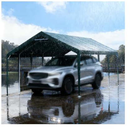 Abri De Voiture Résistant À l'eau avec Structure Métallique, Grand Format Et Robuste, pour Tracteur, Camion, Camping-Car Et SUV(Style 1)