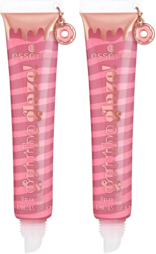 Essence Cosmetics essence get the glaze! crema labbra, curativo, naturale, lucida (17ml) (Confezione da 2)