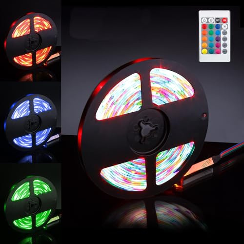 Eaxus® LED Stripes - 5m RGB Lichterkette mit Farbwechsel inkl. Fernbedienung