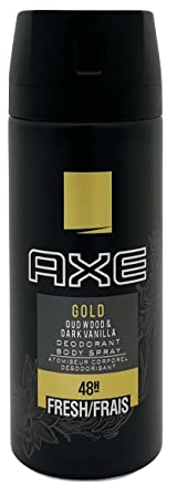 Axe Gold Oud Wood & Fresh Vanilla Scent - Desodorante en spray (3 unidades, 150 ml)