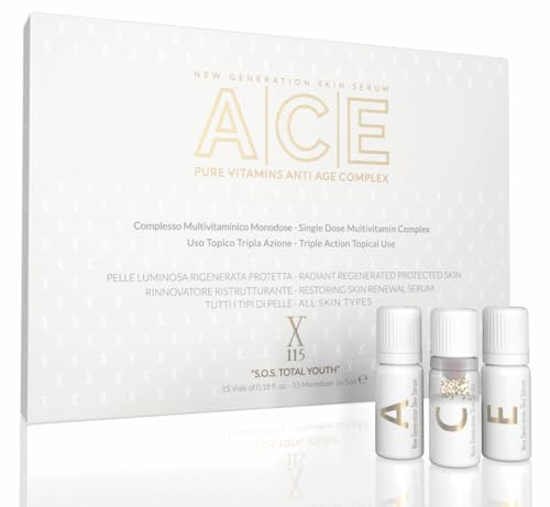 SÉRUM Visage | X115® ACE ► Sérum VITAMINE C + Retinol - VITAMINE A + VITAMINE E | Anti-rides Anti-Raches | ILLUMINATEUR