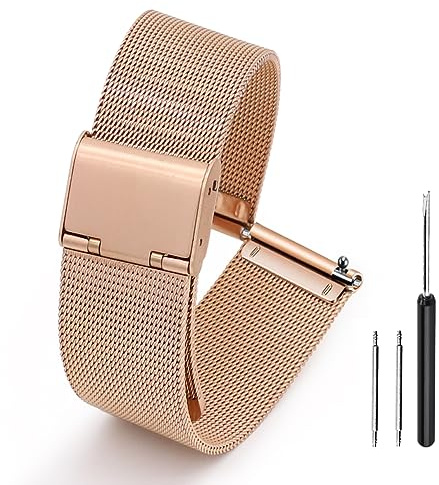 ADALLOR® Uhrenarmbander 20mm 22mm 24mm 18mm 16mm Uhrenarmbänder, Smartwatch Ersatzarmbã¤nder Zubehör, Metall Mesh Wechselarmband für Herren Damen mit Uhrenwerkzeug, Ersatzarmband Edelstahl