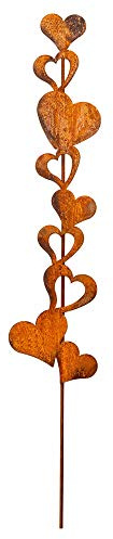 Rost Gartenstecker Herzen 120 cm hoch Edelrost Gartendeko