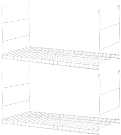 Rubbermaid Universal Closet Custom Wire Hanging Storage Shelf Durable Steel Clothes Rack Accessory Attachment, 24 Inch Long, 2 Pack, White