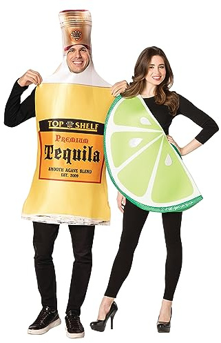 Rasta Imposta Costume per coppie, bottiglia di tequila e fetta di lime, per cosplay, taglia unica per adulti