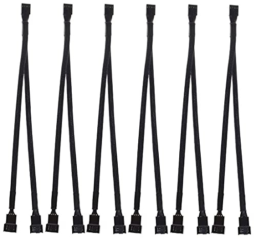 Gebildet 4pins PWM-Lüfterteilerkabel, Ummantelter Geflochtener Adapter Computer PC-Lüfter Stromverlängerungskabel 1 bis 2 Konverter für Computer ATX-Gehäuse 4-pins / 3-pins Lüfterkabel
