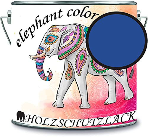 Peinture de protection pour bois - Résistant aux intempéries - Protection longue durée contre les intempéries - Couleur de protection du bois RAL 5017 - Bleu signalisation - Elephant color