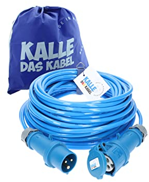 CEE-Verlängerung 230V H07BQ-F 3G 2,5 mm² Vollpur-Premium-Leitung von KALLE DAS KABEL für Industrie BAU Boot Womo Camping 30 Meter