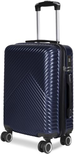 MERCURY TEXTIL- Maleta de Viaje Cabina, Mediana, Grande, rígida 100% de Polipropileno y ABS, Ruedas Giratorias, Prácticas y Ligeras con Cierre de Seguridad. (Marino, Grande)