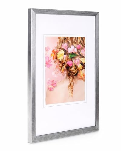 Holz Bilderrahmen Plexi Foto Rahmen Collage Wanddeko Poster S111: Farbe: Silber | Format: 30x45