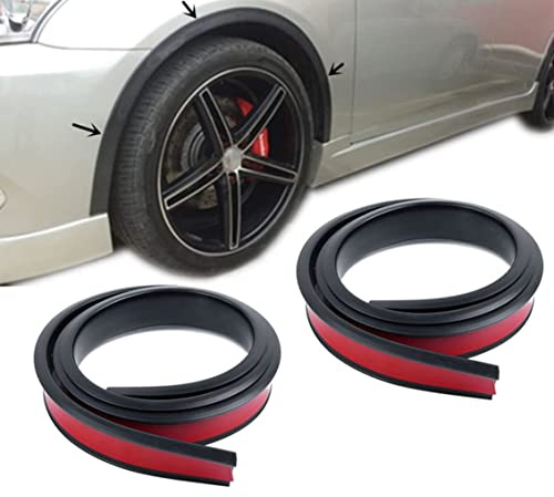 4 Stücke 1.5 * 3.8M DIY Universal Auto Gummi Radlauf Radlaufleisten Schutzleisten Kotflügel Radlauf Kotflügelverbreiterungen Streifen Schwarz Gummidichtung Streifen Trim Schutzleisten Protector
