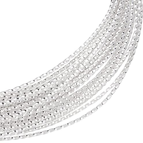BENECREAT Alambre de latón plateado de calibre 20, 6 m, alambre de latón trenzado grabado para joyas, abalorios, manualidades, suministros de fabricación de trabajo