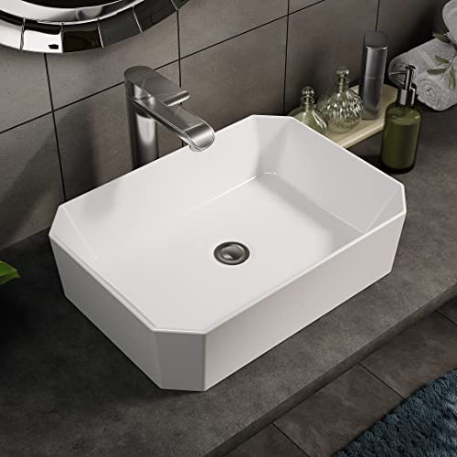 Home Supplies Ceramic Bathroom Sink White Countertop Wash Basin Bathroom Vessel Classic Cloakroom | 13x50x36cm (HxWxD)