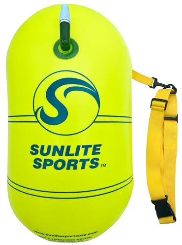 Sunlite Sports Schwimmboje 20L Premium Qualität Wasserdicht Gut Sichtbar Sicherheit Marine Float Training für Open Water Schwimmen für Schwimmer, Triatheles, Kajaker, Schnorchler, Flotation Gerät