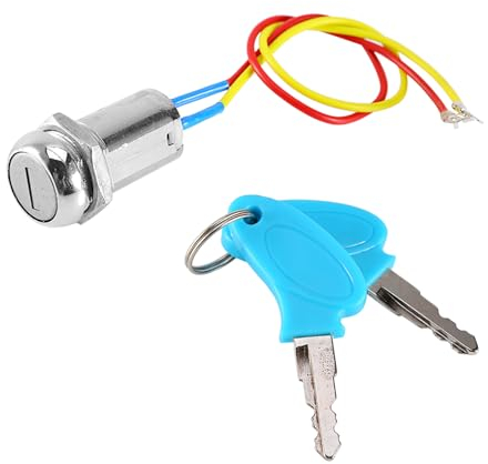 Ejoyous Interruptor de Encendido de Scooter Eléctrico, Interruptor de Encendido de 2 Cables Interruptor de Llave Interruptor de Encendido Universal con Llave ON Off Interruptor