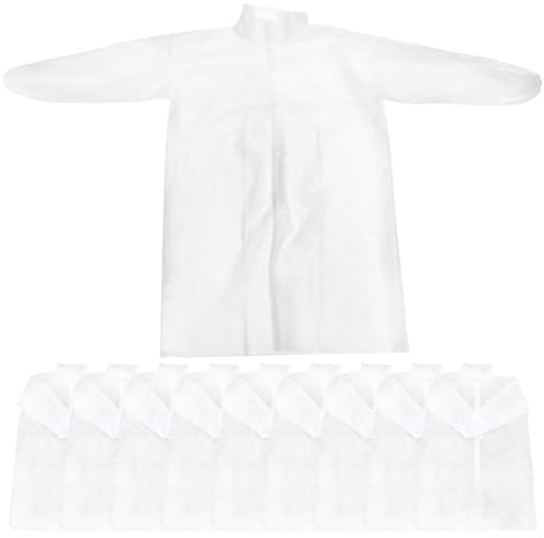 Baluue Blouse De Laboratoire Jetable À Manches Longues En Tissu Non Tissé Respirant Vêtements De Travail Protection Contre Salissures Pour Laboratoire Peinture Nettoyage