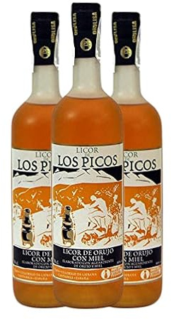 Orujo Los Picos Licor de Miel 70 cl (Caja de 3 Botellas de 70 cl)