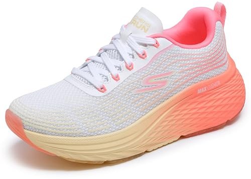 Skechers dam Max dämpning Elite 2.0 Speed Play Sneaker, vit/rosa, 41 EU