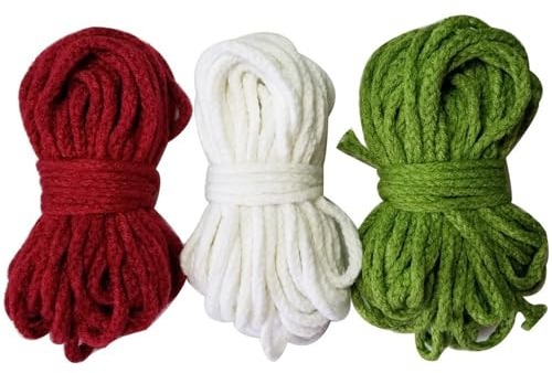 Gartenseil Geflochtene Schnüre aus 100% Acryl, Durchmesser 5 mm, Dickes Seil for Handstricken, Häkeln, Dekoration, DIY Garten Kordel (Color : Mixed 3 Colour 50m)