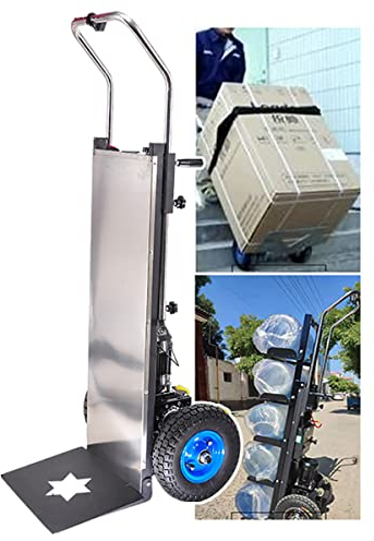 AGrAdi Carretilla De Mano EléCtrica con Mango TelescóPico (45-65 Pulgadas), Capacidad De Carga (400 Kg), Motor Sin Escobillas De 1200 W, BateríA De 48 V/36 Ah, Escaleras para Subir Y Bajar