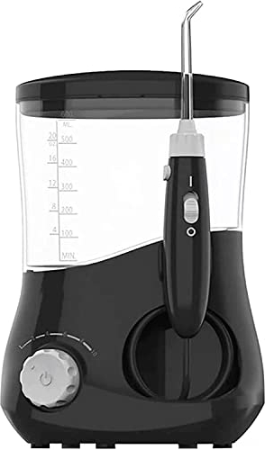 GeRRiT Floss de agua de limpiador de dientes, hilo dental dental de agua inalámbrico con 4 tipos de boquillas giratorias multifuncionales de 360 ​​grados, flosser de agua dental eléctrica a presión, f