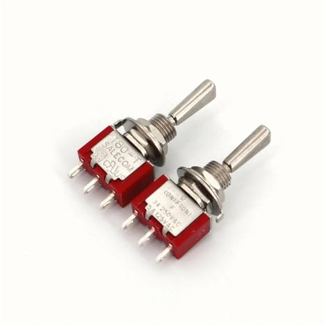 10Pcs SH T8014A-U Flatted Lever 3Pin Momentary MOM-OFF-MOM Self-Return SPDT Toggle Switch ICXLPMC