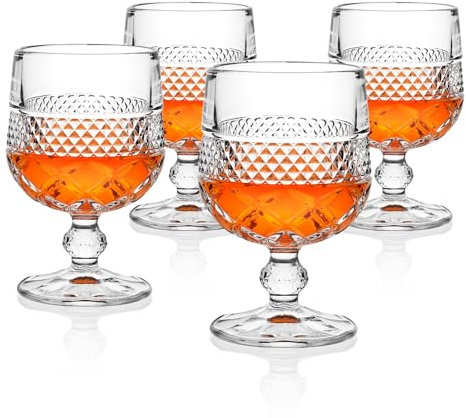 Paysky Cognac & Brandy Crystal Small Glasses Snifter, Set of 4 - Handcrafted - 100% Lead-Free Crystal Glass - Great for Spirits Drinks - 8.5-ounce