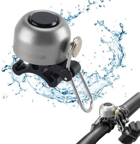 ROCKBROS Campanello Bici, Mini Campanello in Rame Vintage, Clacson Volume 100db, Manubrio 22 mm-34mm, Campanello per Bici da Strada, Scooter, MTB, BMX, Accessori Bicicletta, Nero