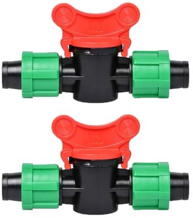 SEIWEI 2 Stück Tropfbewässerung Schaltventil für 16mm Schlauch, Barbed Locking Fitting, Shut-Off-Ventil für Garten Sprinkler-Systeme, Tropf Teile für Schlauch-Reparatur