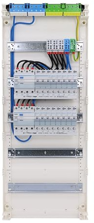 RSE Sous-distribution câblée boîtier de fusibles encastré/en saillie mur creux avec fusibles Hager et répartiteur vide Hager, en saillie 5 rangées VA60CN, sans protection contre les surtensions