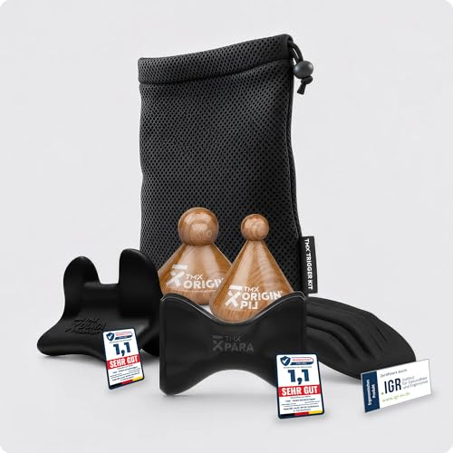 TMX® Komplett-Bundle | Massage-Set | Akupressur gegen muskuläre Schmerzen | Schmerzpunktmassage | Triggerpunktdrücker | Triggerpoint-Massage | 5 Trigger-Tools in einem Set