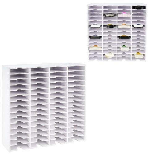 Yrangee 60 Gitter Stempelkissenhalter Ink Pad Tray Organizer Rack Weiß