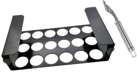 Abaodam 1 Juego Rejilla para Asar Pimientos de Inoxidable con Descorazonador Herramienta de Barbacoa para Muslos para Camping y Reuniones al Aire